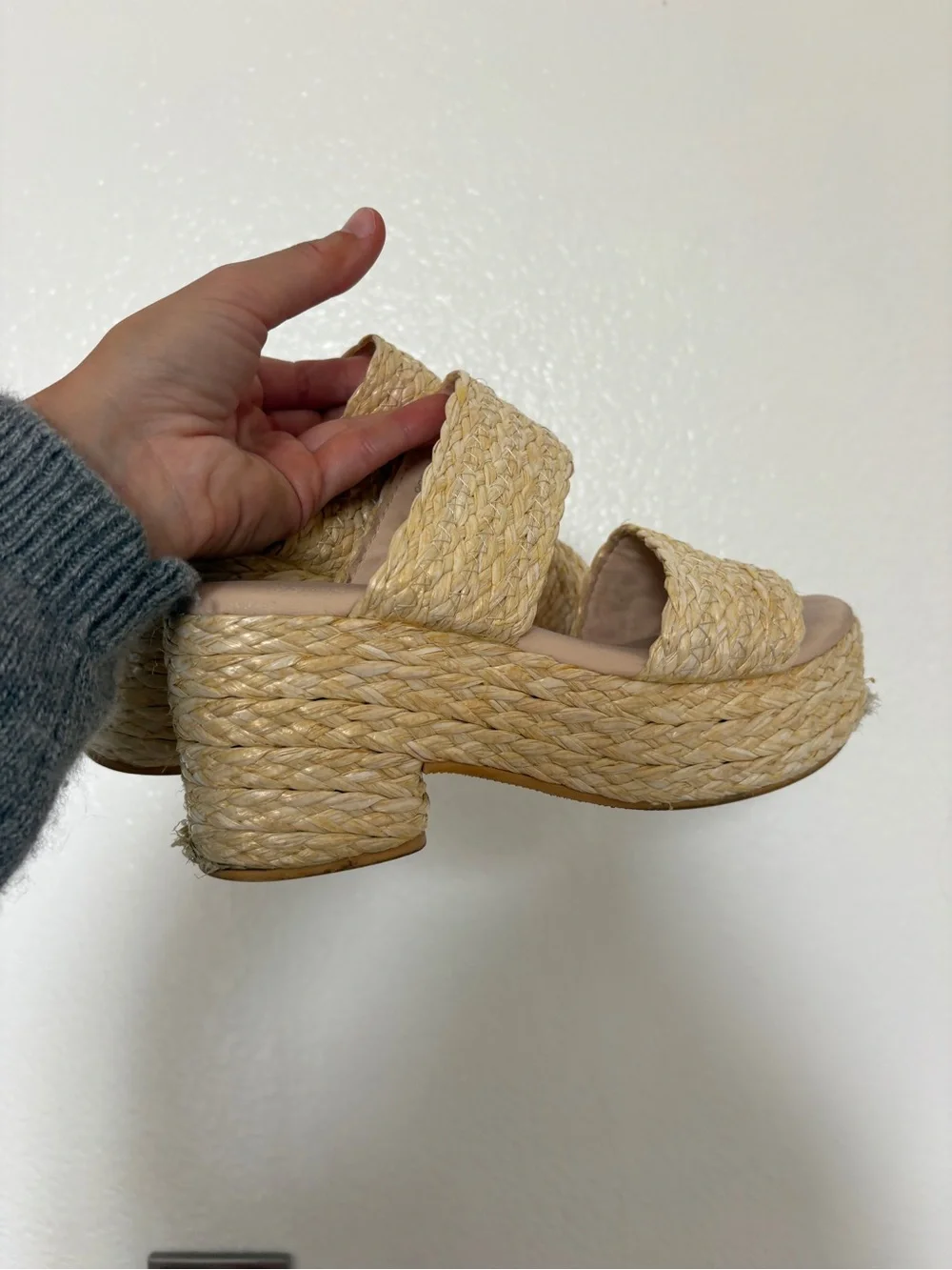 Coconuts by Matisse Natural Straw Woven Platform Slides